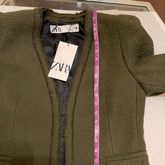 ZARA TEXTURED SHOULDER PAD JACKET - Picture 11 of 13